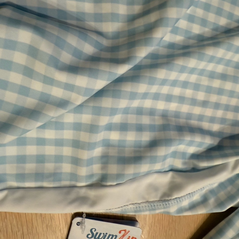 Charming Blue Checkered Kids Rashguard - Picture 6 of 10